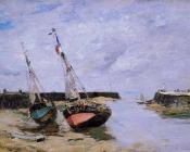 尤金 布丹 : Trouville, the Jettys, Low Tide
